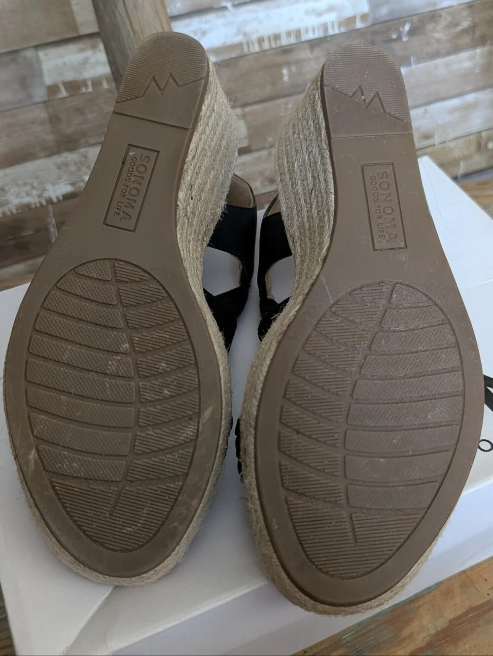 Sonoma Ortholite Eco Style Corra Espadrilles Black Wedges